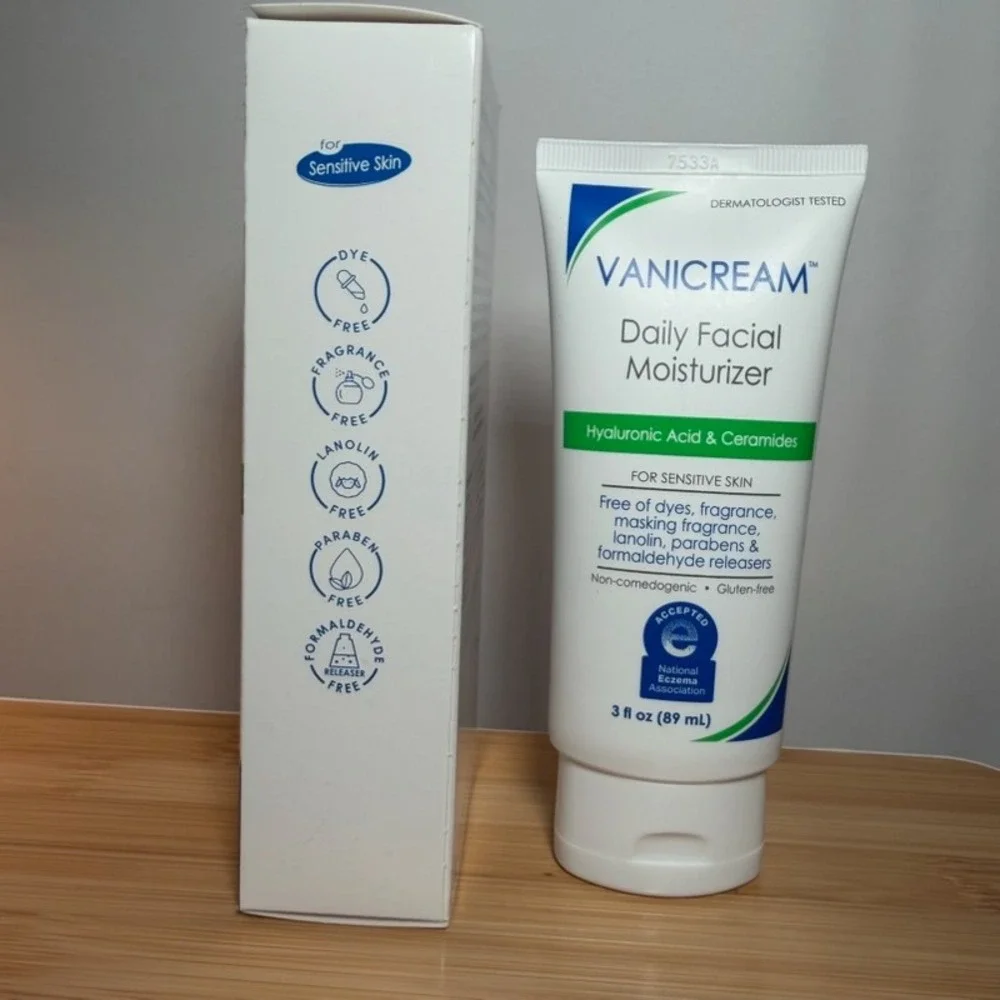 Vanicream Daily Facial Moisturizer Hyaluronic Acid Ceramides Sensitive Skin 3oz
